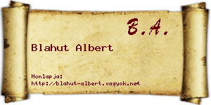 Blahut Albert névjegykártya